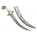 Dagger Knife Damascus Steel Blade Chip Handle Silver Wire Work - B52